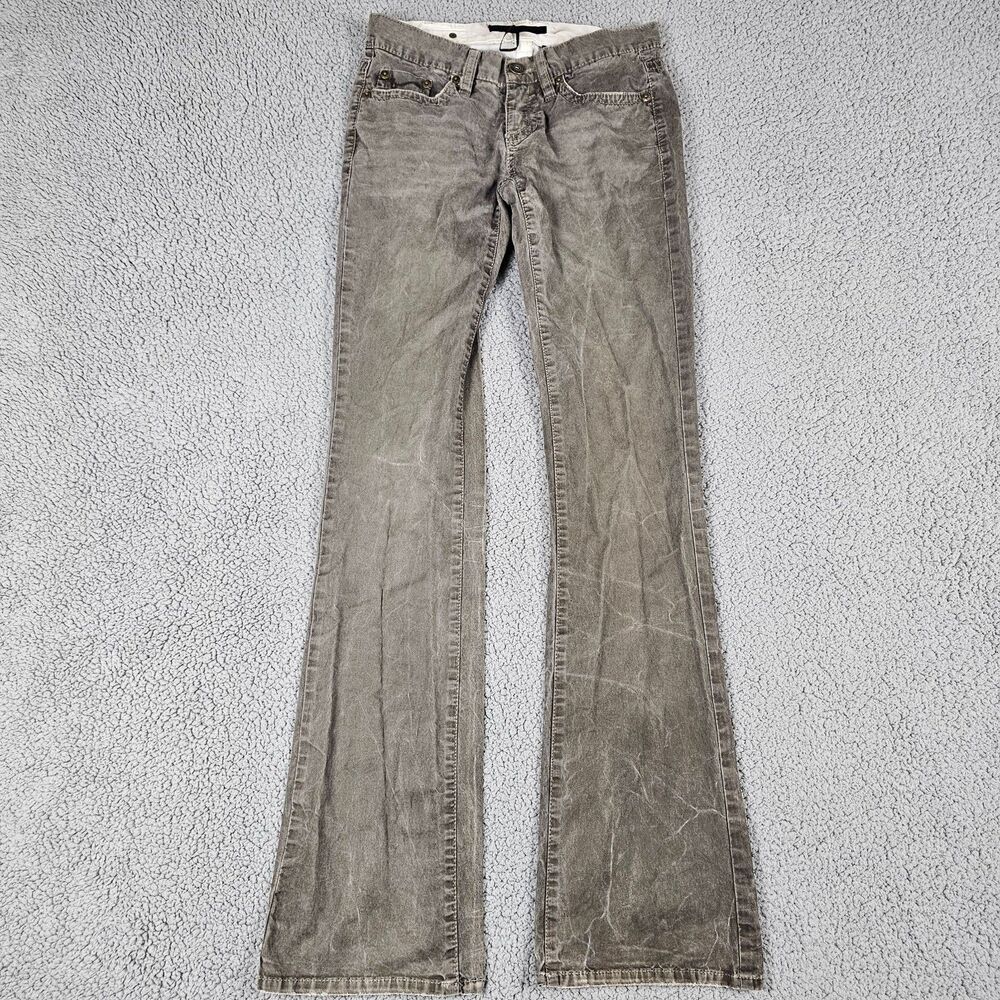 Buffalo David Bitton Jeans Womens 24 Khaki Stripes X Bootcut Marbling Whiskering
